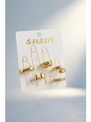 Aslanoğlu Store Bohem Tarz Gold Renk Yüzük Kombini Takım