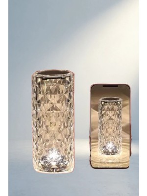 Aslanoğlu Store Romantik Kristal Lamba USB Şarjlı 3D Gece Lambası