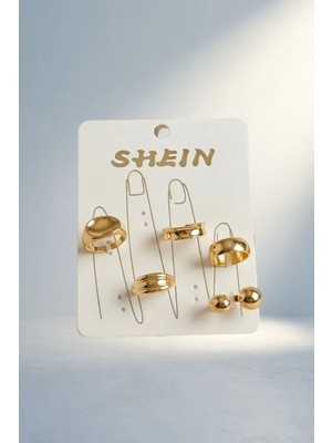 Aslanoğlu Store Bohem Tarz Gold Renk Yüzük Kombini Takı Seti