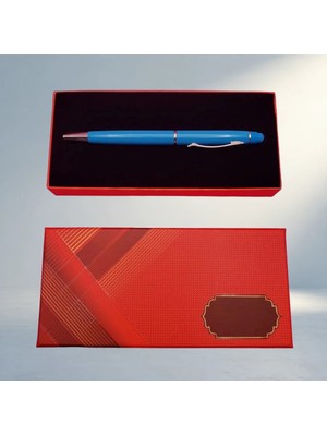 Aslanoğlu Store Şık Metal Turkuaz Kalem Hediye Seti Kutu