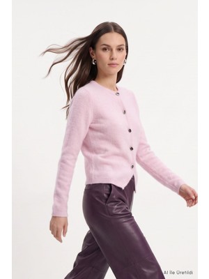 Rays Düğmeli Hırka 07295 Pembe
