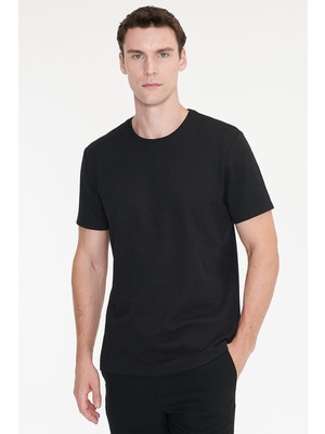 Altınyıldız Classics Pamuklu Slim Fit Bisiklet Yaka Jakarlı Esnek Tişört