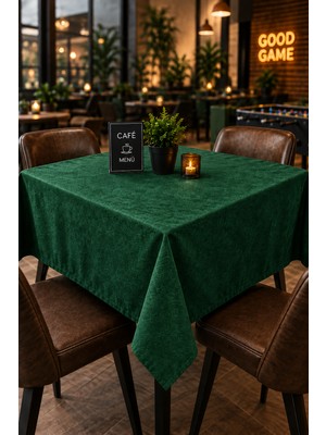 Dolozena Kahve Cafe Kıraathane Masa Örtüsü 140X140CM Yeşil Renk