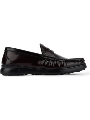 Tamer Tanca Erkek Hakiki Deri Bordo Loafer Ayakkabı 886 2865 Erk Ayk SK26-27 Bordo Acma