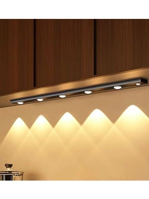 Gaman 60CM 3 Renk Ayarlı Şarjlı Hareket Sensörlü 60CM LED Işık Tezgah Ledi Koridor Merdiven Oto Bagaj Ledi