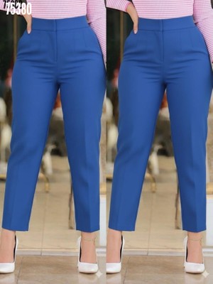 Veraura Lifestyle Kadın Üste Oturan Paçası Bilek Üzerinde Biten Krep Kumaş Pantolon 36 (S) - 50 (5xl)