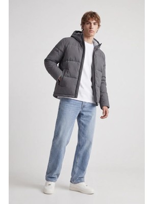 Jack & Jones Erkek Jjgalaxy Kapüşonlu Şişme Mont 12303930 Asfalt