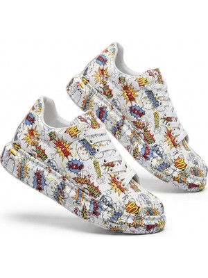 Zerenyus ZRK-XB500 Yüksek Kalite Beyaz Boom Bağcıklı Erkek Sneaker
