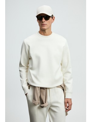 Lufian Erkek Grand Sweatshirt 112030192 Kırık Beyaz