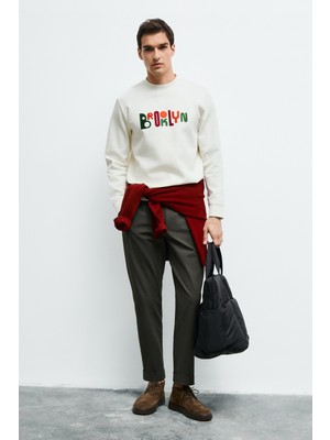 Lufian Erkek Fınn Sweatshirt 112030202 Kırık Beyaz
