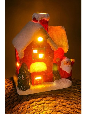 Pileli Store Noel Baba Işıklı Ev Yılbaşı Biblo