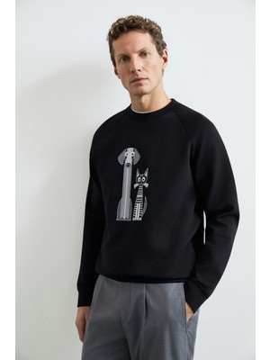 Lufian Erkek Alfred Sweatshirt 112030203 Siyah