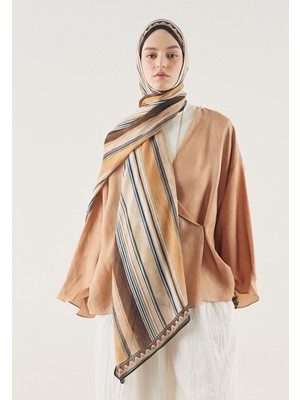 Fresh Scarfs Line Harmony Desen Soft Viskon Şal Acı Kahve