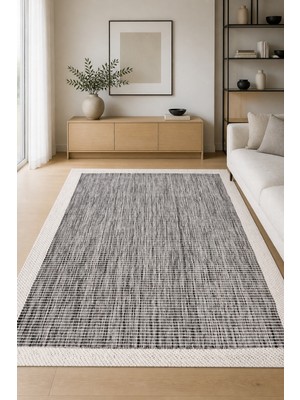 Cinka Home Iris Gri Ekru Sisal Dokulu Leke Tutmaz Kolay Temizlenebilir Robot Süpürge Uyumlu Mutfak Oturma Odası