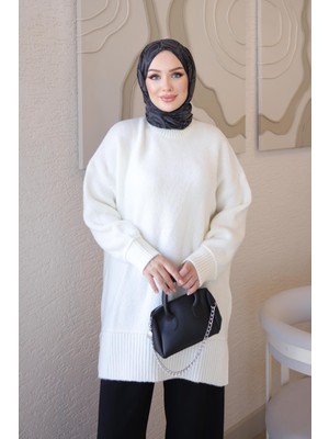 İmaj Butik Krem Salaş Yumoş Triko Kazak
