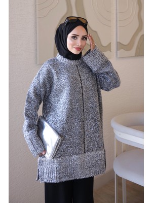 İmaj Butik Füme Simli Sakal Salaş Triko Tunik