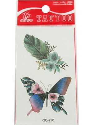 Pileli Store Kelebek Yaprak Tattoo Dövme Sticker