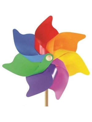 Generic 7 Kanat 45 cm Gök Kuşağı Rüzgar Gülü
