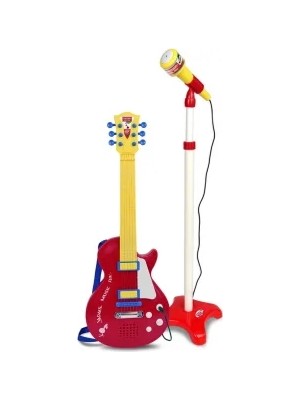 Generic Elektronik Ayaklı Mikrofonlu Gitar Seti Kırmızı