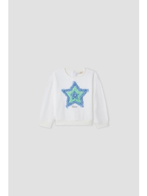 B&G Kız Bebek Beyaz Sweatshirt