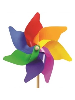 Generic 7 Kanat 65 cm Gök Kuşağı Rüzgar Gülü