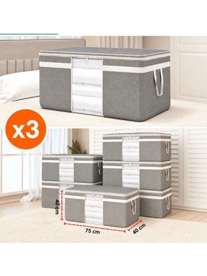Esmana Living 3 Adet Tela Gri Pencereli Mega Boy Yastık Hurcu 75*40*40 Cm*3