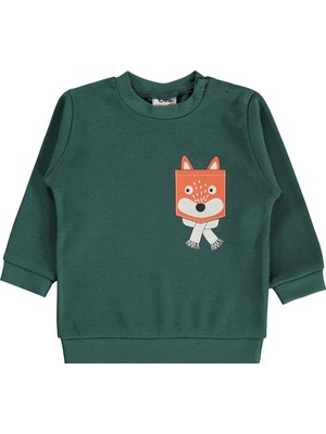 Civil Baby Tilki Baskılı 6-18 Ay Sweatshirt - Yeşil