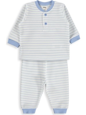 Civil Baby Çizgili 6-18 Ay Pijama Takımı - Mavi