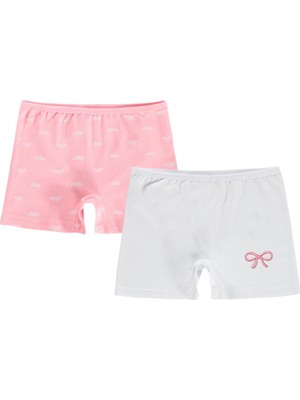 Civil Girls Civil Kız Çocuk Fiyonk Kız Çocuk 2'li Boxer | Likralı Süprem | Okul Kreş ve Günlük Kullanım