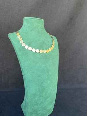 Sizu Accessory Yuvarlak Plaka Gold Tonlu Altın Kaplama Kararmaz Kolye