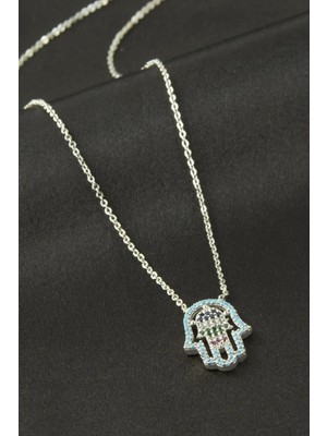 Pileli Store Ftm Ana Eli Zirkon Taşlı Kolye