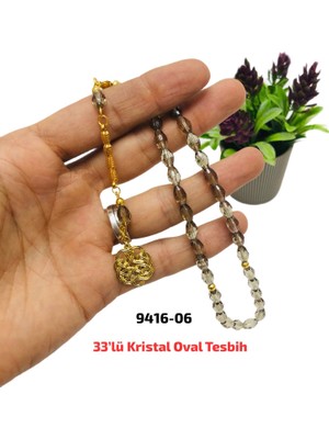 Sedef 33 lü Kristal Oval Tesbih