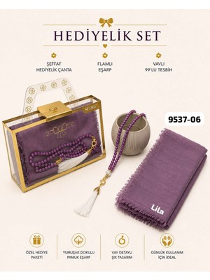 Sedef Hediyelik Çantalı Set Eşarp Tesbih