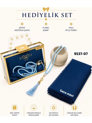 Sedef Hediyelik Çantalı Set Eşarp Tesbih
