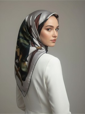 İpekal Çiçek Desenli Twill Eşarp Desen 2 Renk 2