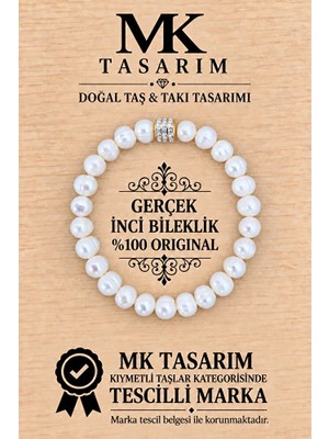 MK Tasarım Gerçek Inci Bileklik MK.7000.875- Rahatlık-Dinginlik-Enerji- Stres Bilekliği- Renkleri Boya Değildir -Kendi Rengidir