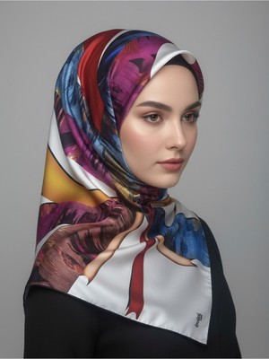 İpekal Çiçek Desenli Twill Eşarp Desen 2 Renk 3