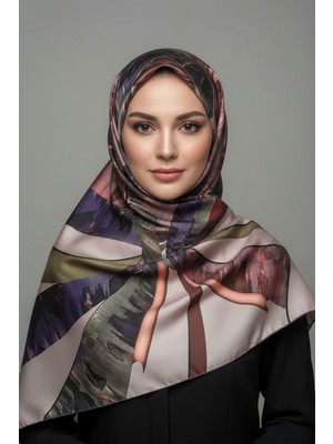 İpekal Çiçek Desenli Twill Eşarp Desen 2 Renk 6