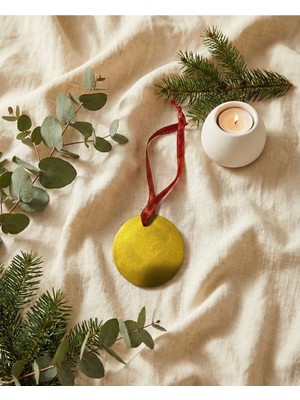 Narizen Yılbaşı Ağaç Süsü 6'lı Set - El Yapımı Seramik Altın Renkli Noel Ağacı Süsü