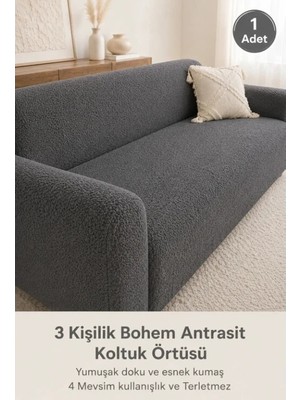 Elyar Yumuşacık Welsoft Lastikli 3 Kişilik Koltuk Örtüsü Kaymaz Esnek ve Yıkanabilir Koltuk Kılıfı