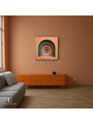 Touchvar Kare Kanvas Tablo Kemerli Mimari Yapı Soyut Tablo Ev Ofis Duvar Dekoru
