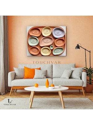 Touchvar Yatay Kanvas Tablo Geometrik Formlar Soyut Tablo Ev Ofis Duvar Dekoru