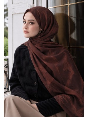 Revam Collection Degrade Desen Pamuk Soft Şal Kahverengi
