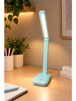 Giyitec Şarjlı LED Masa Lambası Dokunmatik Katlanabilir Ayarlanabilir Çalışma ve Ders Lambası Modern Tasarım