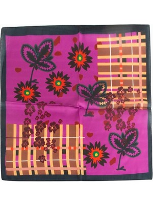 Pileli Store Çiçek Desenli Zr Şifon Fular 50*50 cm