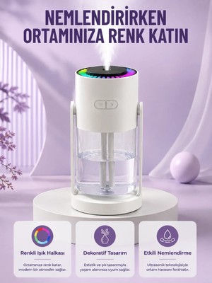 SS Home Concept Sessiz Hava Nemlendirici Renkli Gece Işıklı Otomatik Kapanma Özellikli Nemlendirme Cihazı