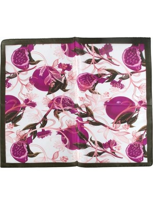 Pileli Store Nar Desenli Zr Şifon Fular 50*50 cm