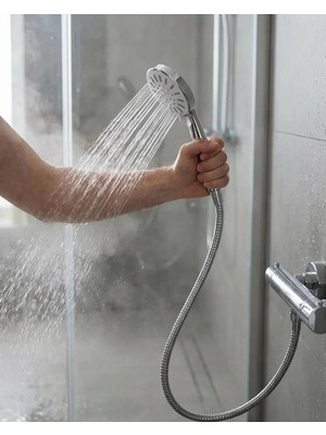 SS Home Concept Spiral Hortumlu 4 Kademeli Krem El Duşu Başlığı Banyo Duş Seti