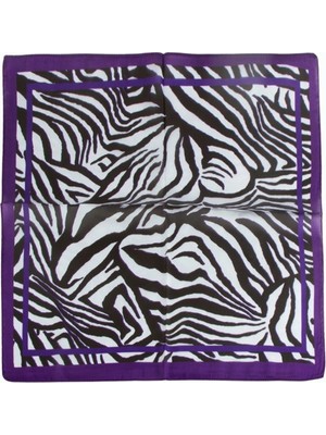 Pileli Store Mor Renkli Zr Şifon Fular 50*50 cm