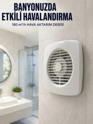 SS Home Concept Ev Tipi Dekoratif Aspiratör 16 W 180 M³/h Banyo Mutfak Wc Havalandırma Çözümü